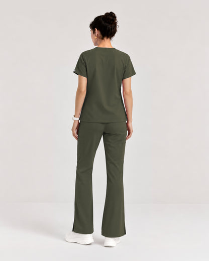 Foundry Women's 1005 Quinn 2 Pocket V-Neck Top Olive