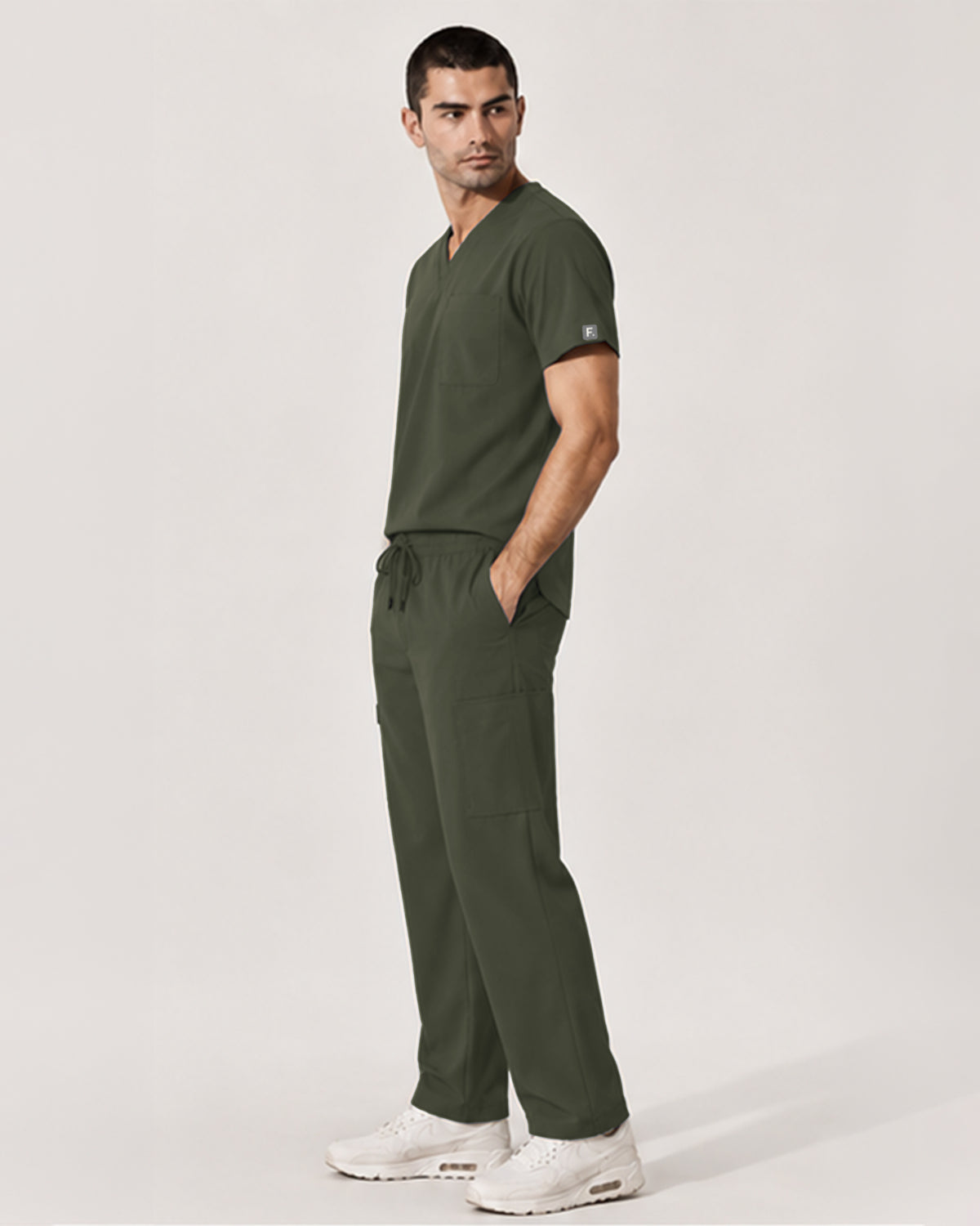 Foundry Men's 1505 Cobalt Men'S 1 Pocket V-Neck Top Olive