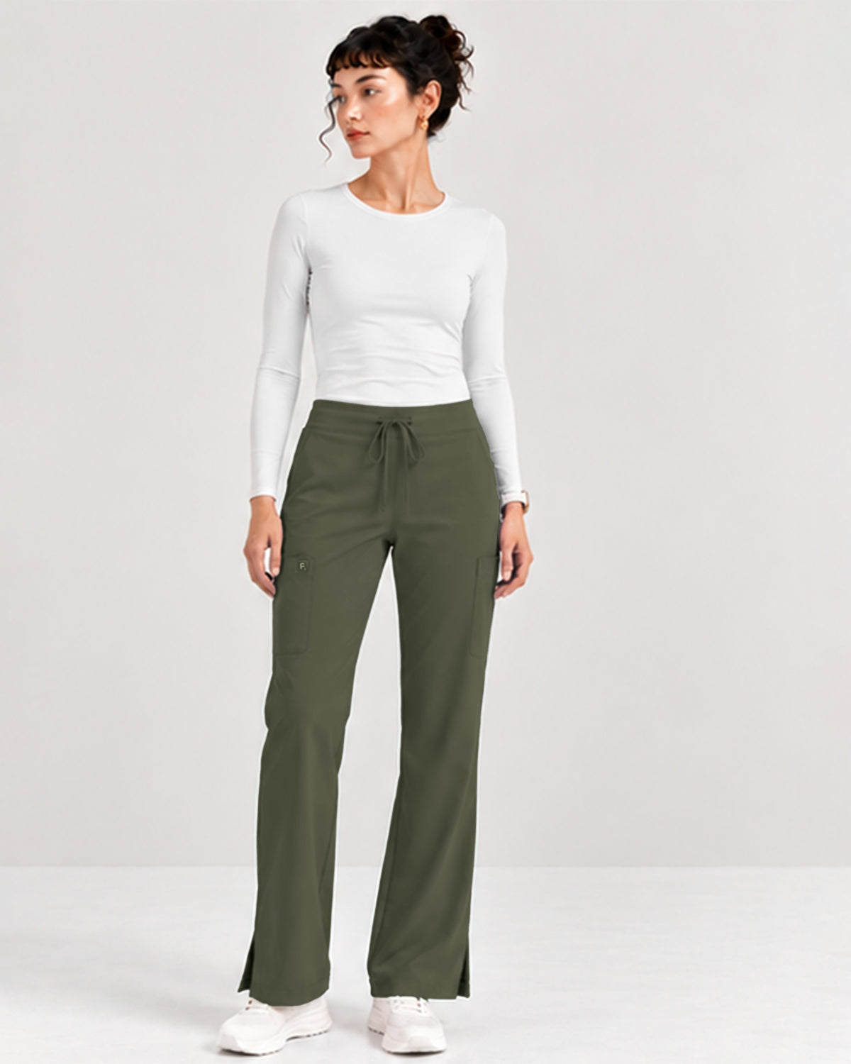 Foundry Women's 2005 Jasmine 5 Pocket Mini Flare Cargo Pant Olive