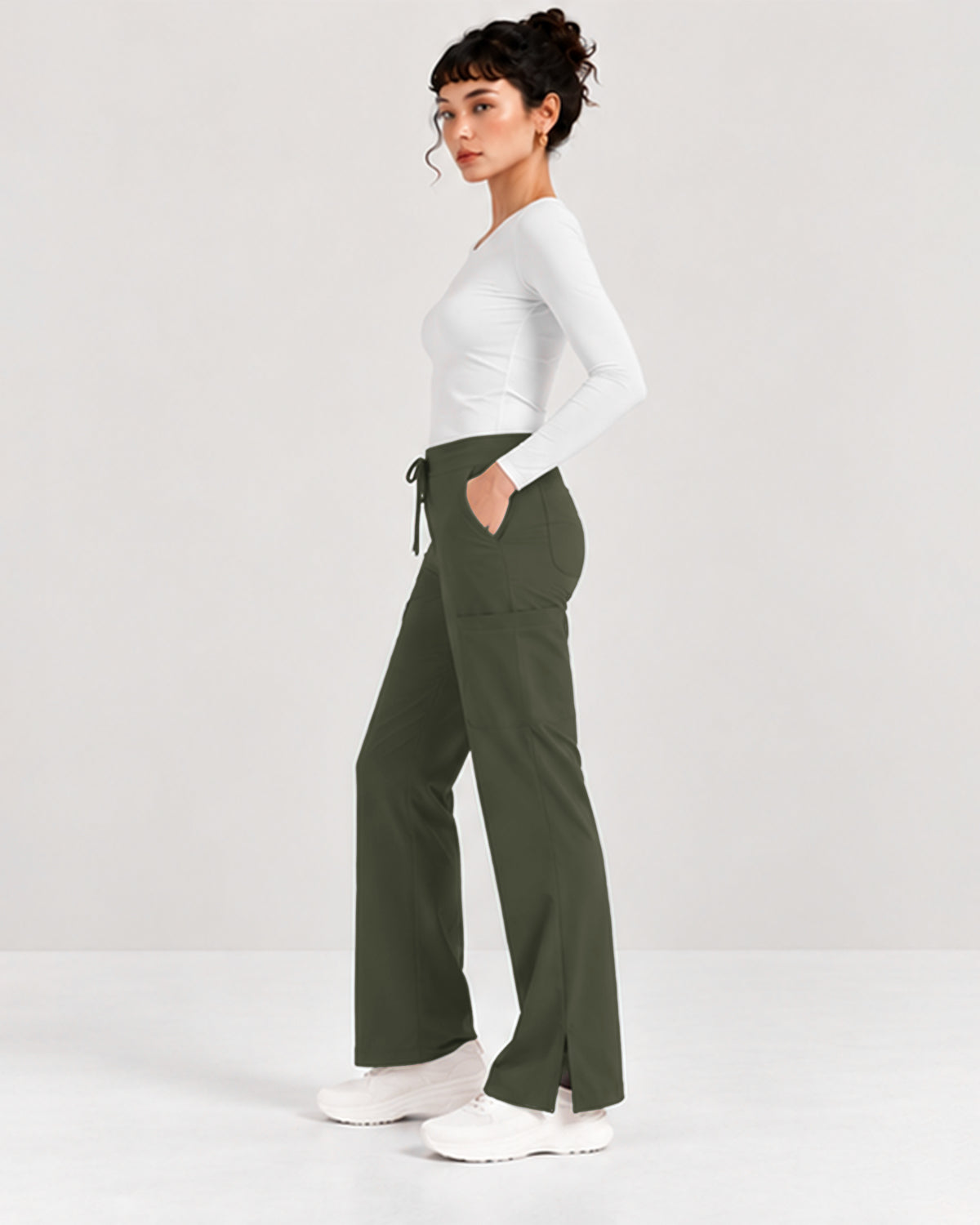 Foundry Women's 2005 Jasmine 5 Pocket Mini Flare Cargo Pant Olive