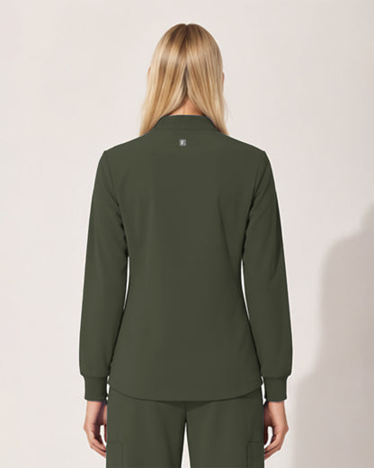 Foundry Women's 6005 Ellis 2 Pocket Scrub Jacket Olive