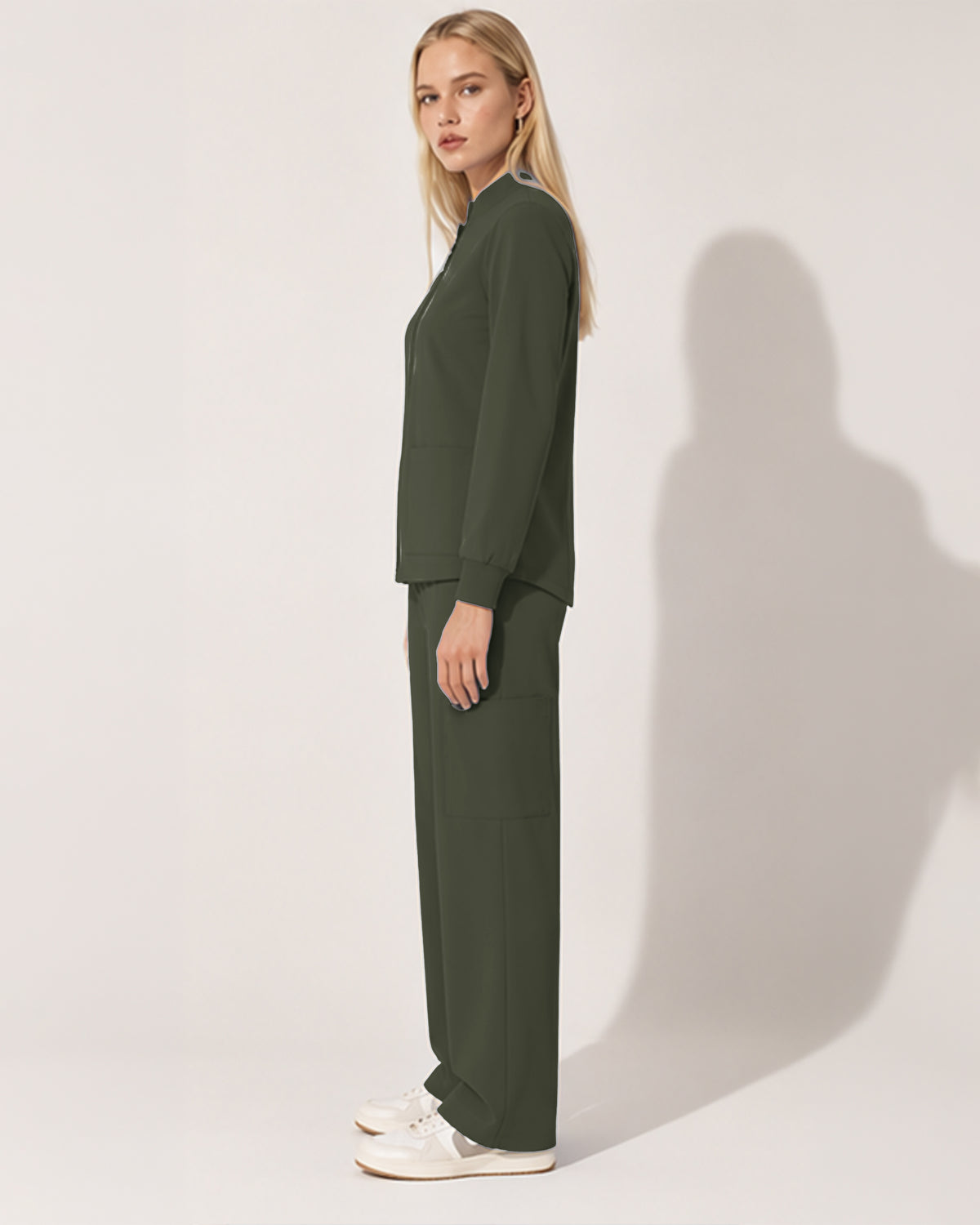 Foundry Women's 6005 Ellis 2 Pocket Scrub Jacket Olive
