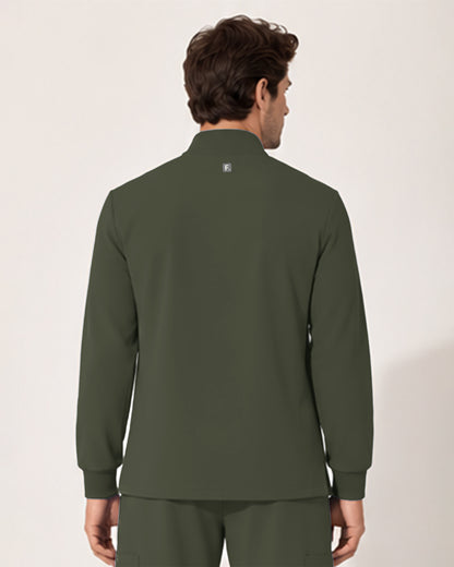 Foundry Men's 6505 Slate Men'S 2 Pocket Scrub Jacket Olive