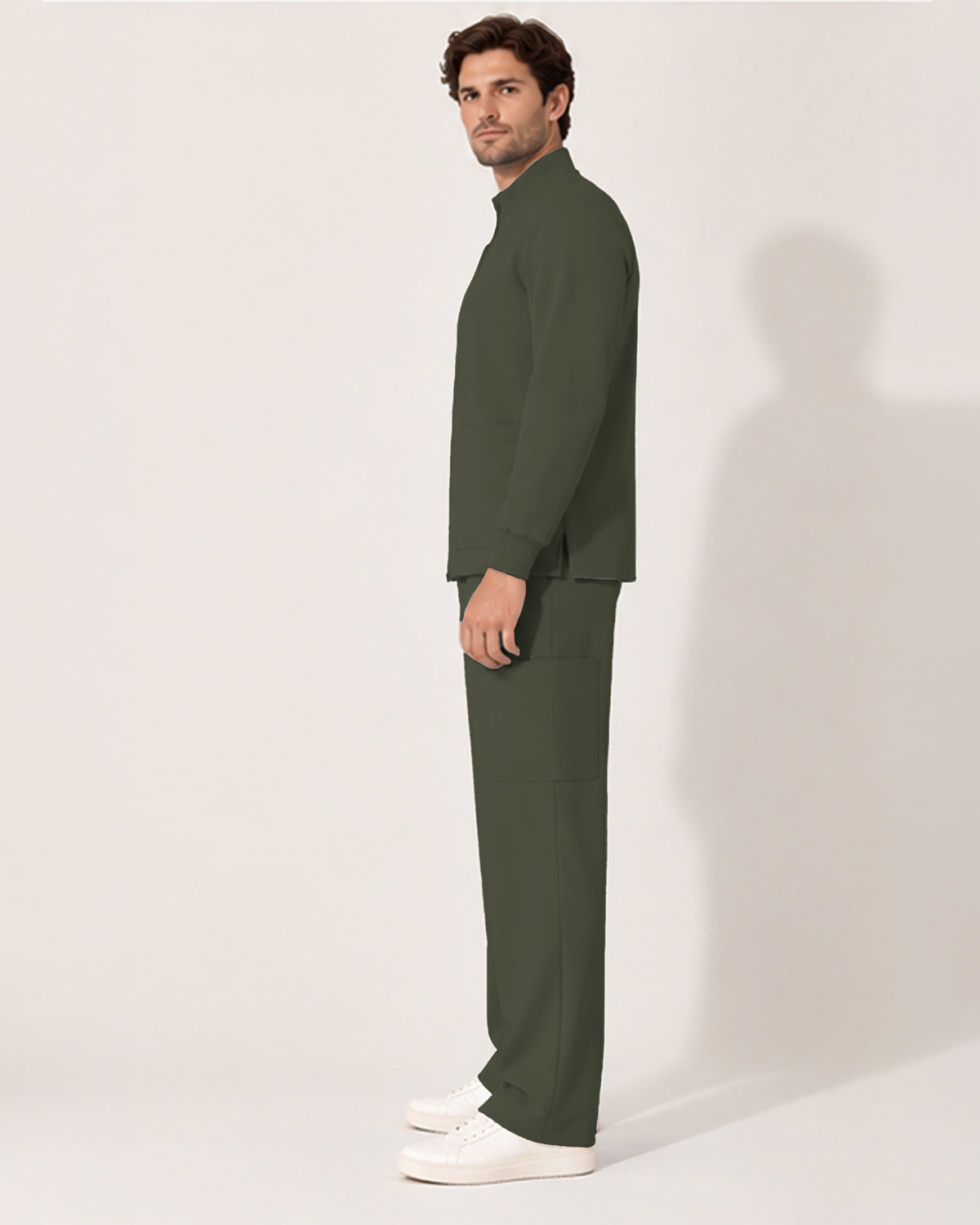 Foundry Men's 6505 Slate Men'S 2 Pocket Scrub Jacket Olive