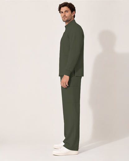 Foundry Men's 6505 Slate Men'S 2 Pocket Scrub Jacket Olive