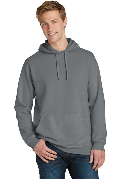 Port & Company Beach Wash Garment-Dyed Pullover Hooded Sweatshirt. PC098H Pewter