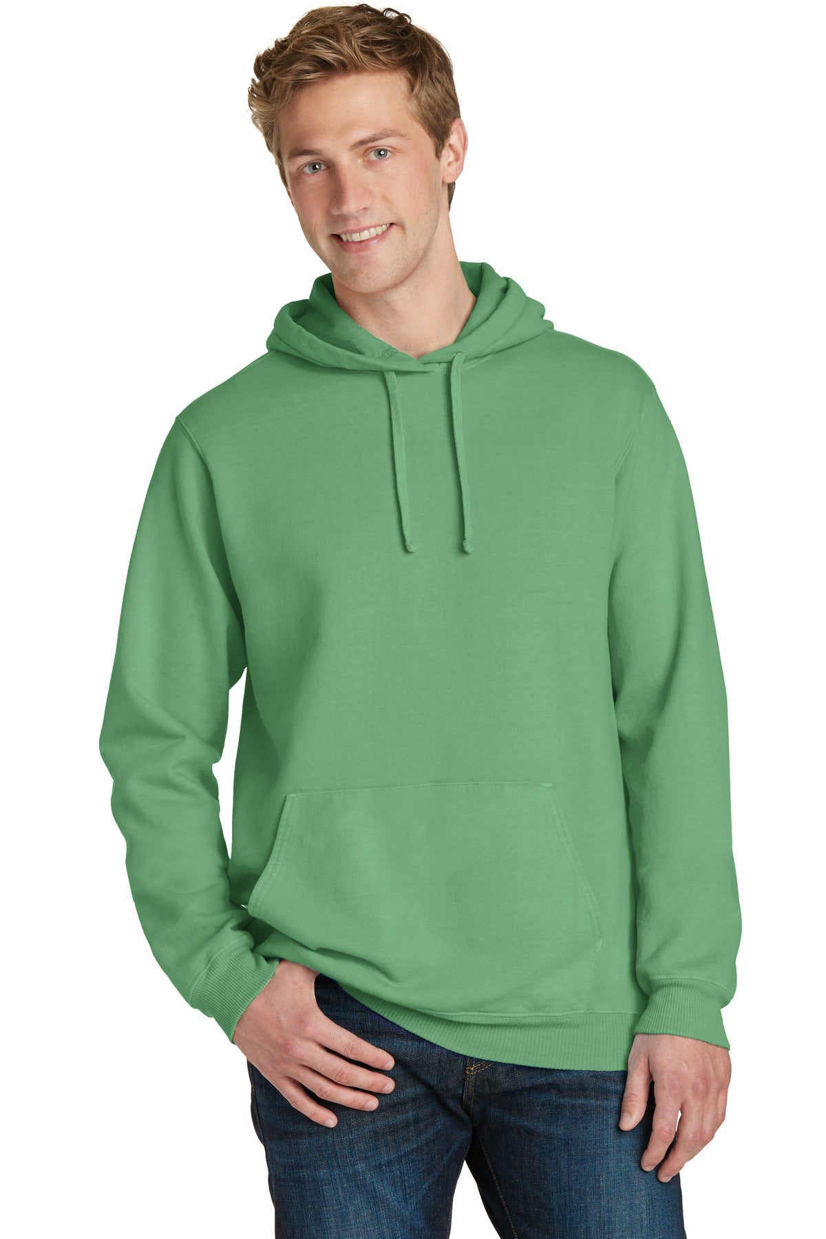 Port & Company Beach Wash Garment-Dyed Pullover Hooded Sweatshirt. PC098H Safari