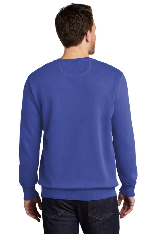 Port & Company Beach Wash Garment-Dyed Crewneck Sweatshirt PC098 Blue Iris
