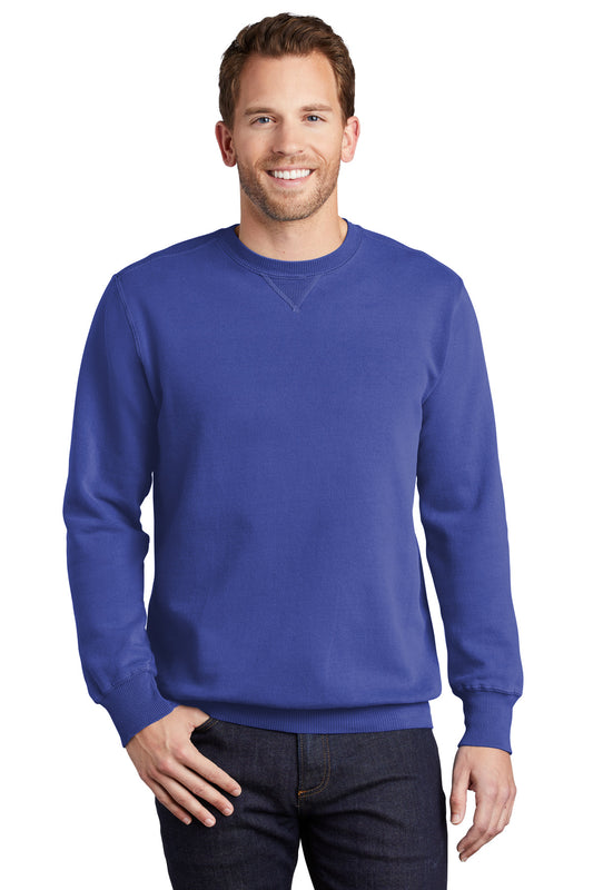 Port & Company Beach Wash Garment-Dyed Crewneck Sweatshirt PC098 Blue Iris