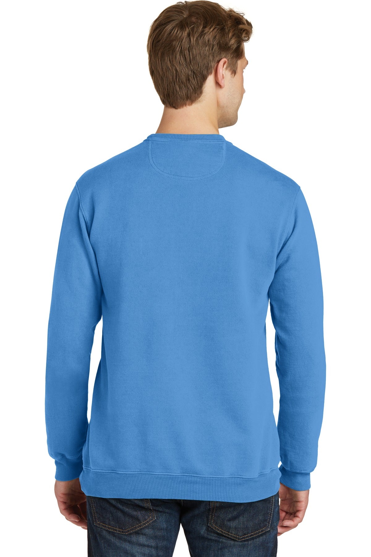 Port & Company Beach Wash Garment-Dyed Crewneck Sweatshirt PC098 Blue Moon