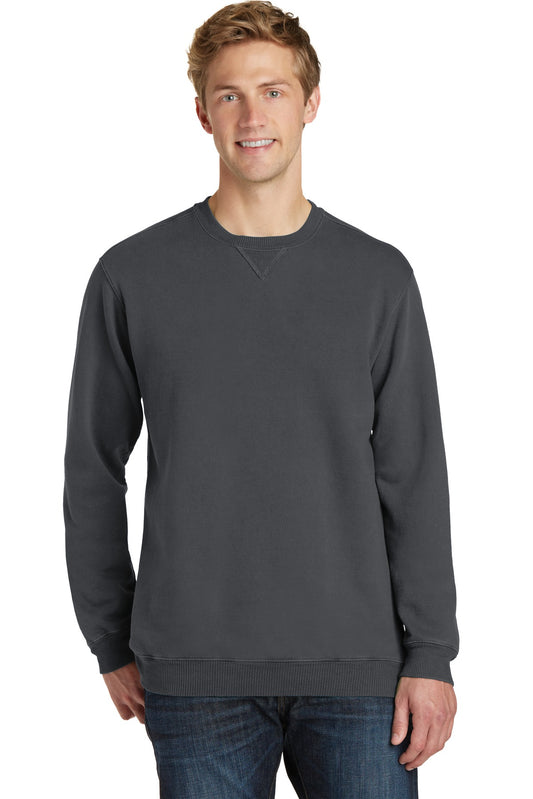 Port & Company Beach Wash Garment-Dyed Crewneck Sweatshirt PC098 Coal