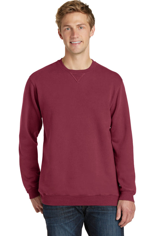 Port & Company Beach Wash Garment-Dyed Crewneck Sweatshirt PC098 Merlot