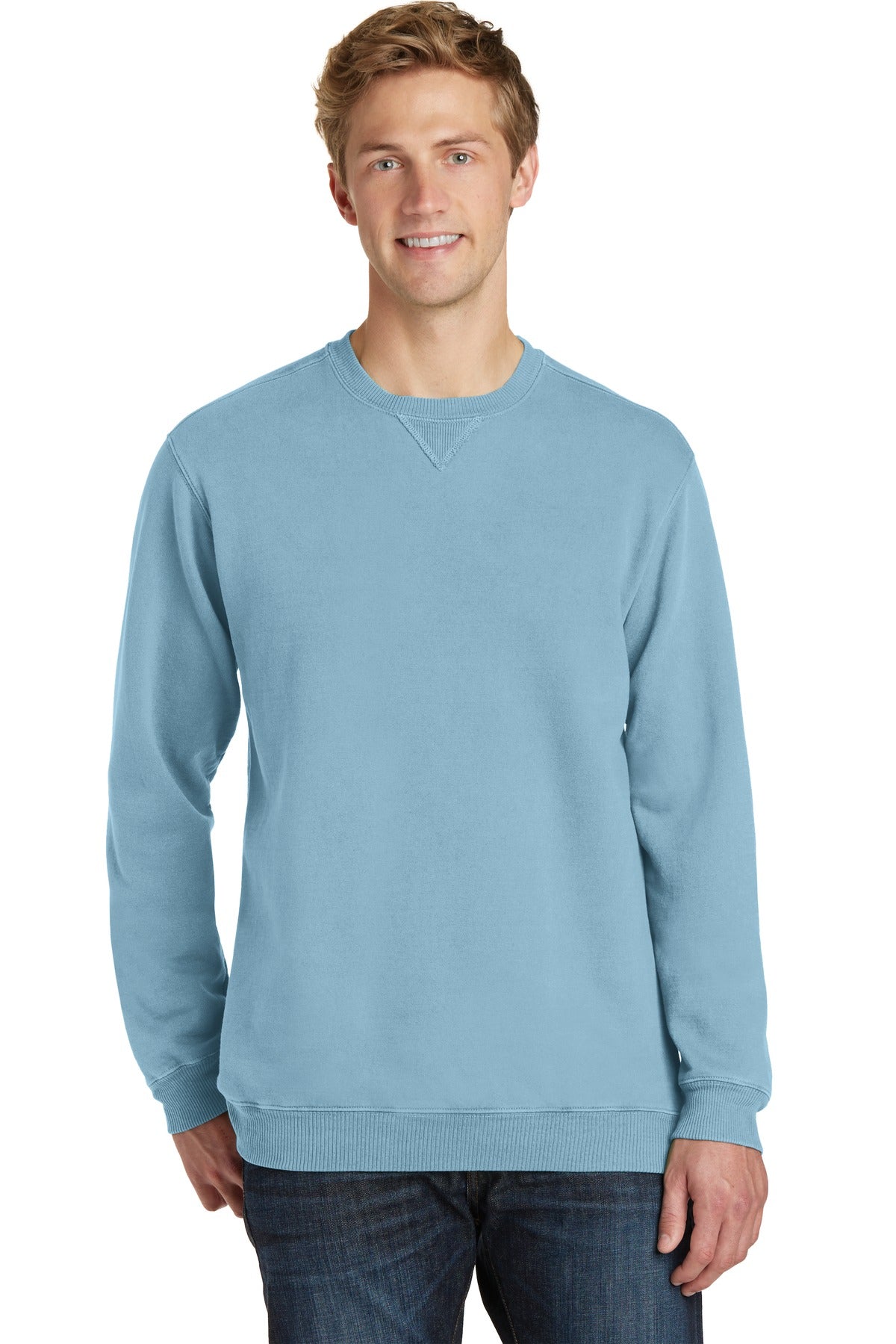 Port & Company Beach Wash Garment-Dyed Crewneck Sweatshirt PC098 Mist