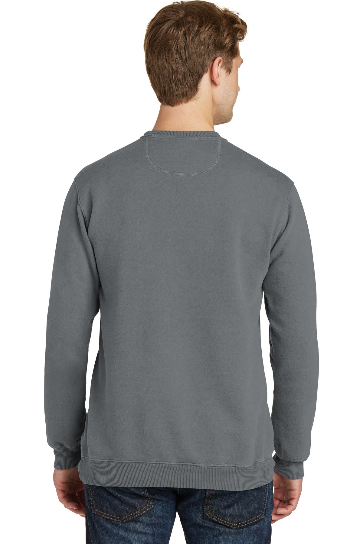 Port & Company Beach Wash Garment-Dyed Crewneck Sweatshirt PC098 Pewter