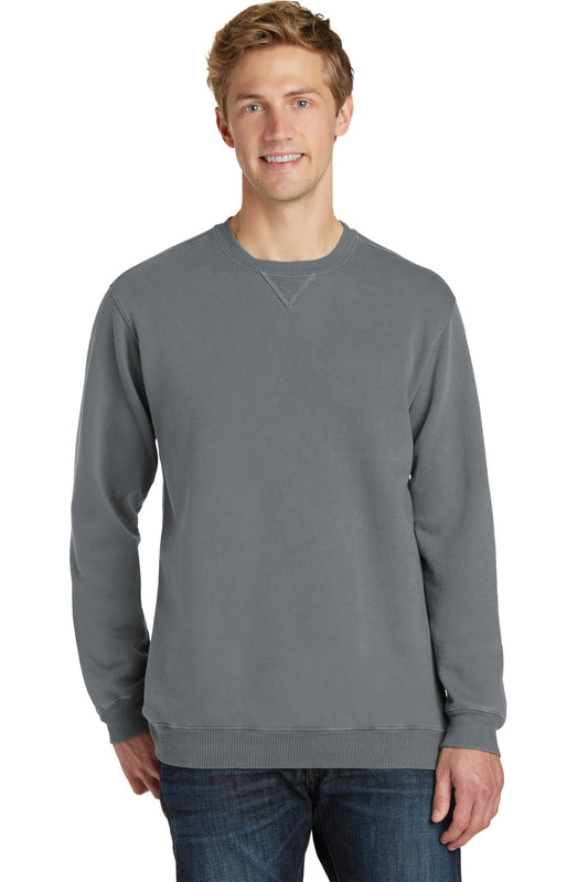 Port & Company Beach Wash Garment-Dyed Crewneck Sweatshirt PC098 Pewter