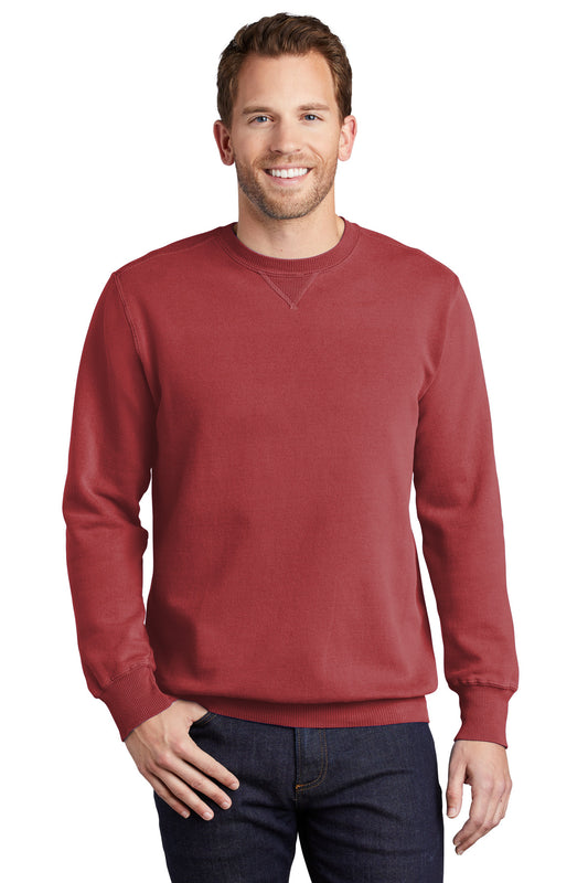 Port & Company Beach Wash Garment-Dyed Crewneck Sweatshirt PC098 Red Rock