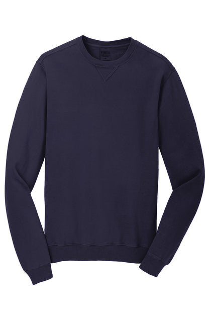 Port & Company Beach Wash Garment-Dyed Crewneck Sweatshirt PC098 True Navy