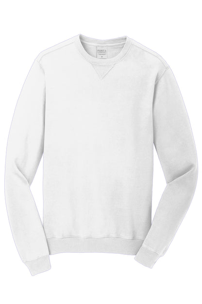 Port & Company Beach Wash Garment-Dyed Crewneck Sweatshirt PC098 White