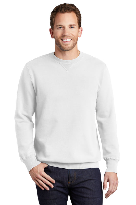 Port & Company Beach Wash Garment-Dyed Crewneck Sweatshirt PC098 White