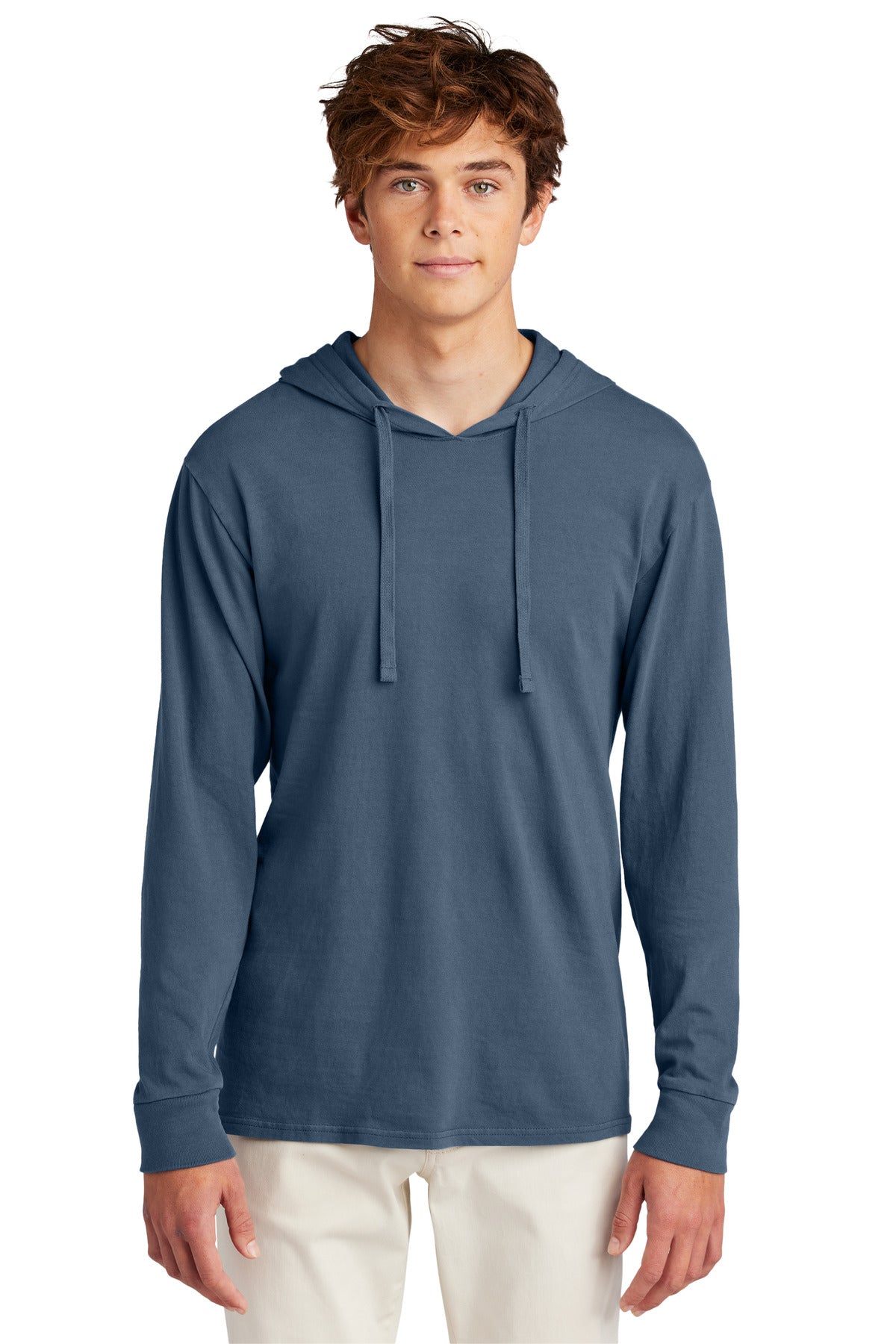 Port & Company Beach Wash Garment-Dyed Pullover Hooded Tee PC099H Denim Blue