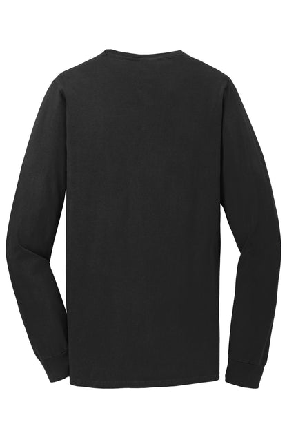 Port & Company Beach Wash Garment-Dyed Long Sleeve Tee PC099LS Black