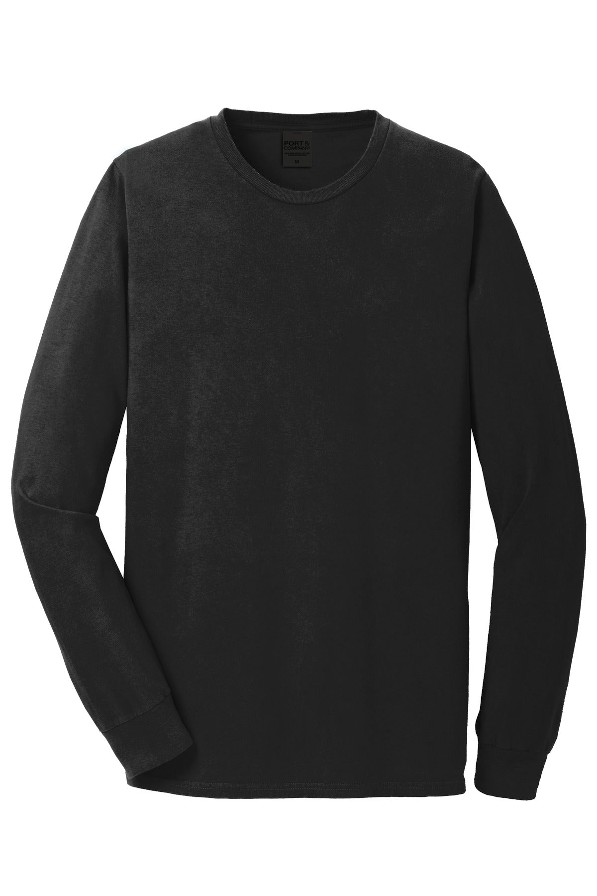 Port & Company Beach Wash Garment-Dyed Long Sleeve Tee PC099LS Black