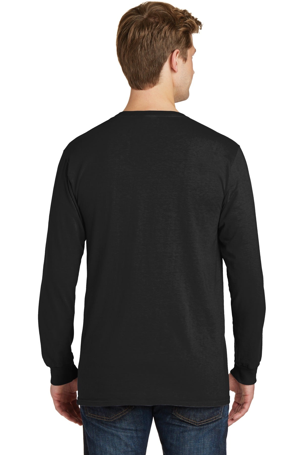 Port & Company Beach Wash Garment-Dyed Long Sleeve Tee PC099LS Black