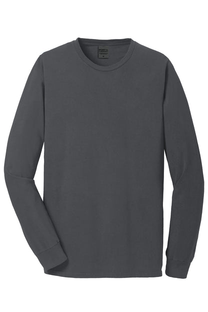Port & Company Beach Wash Garment-Dyed Long Sleeve Tee PC099LS Coal