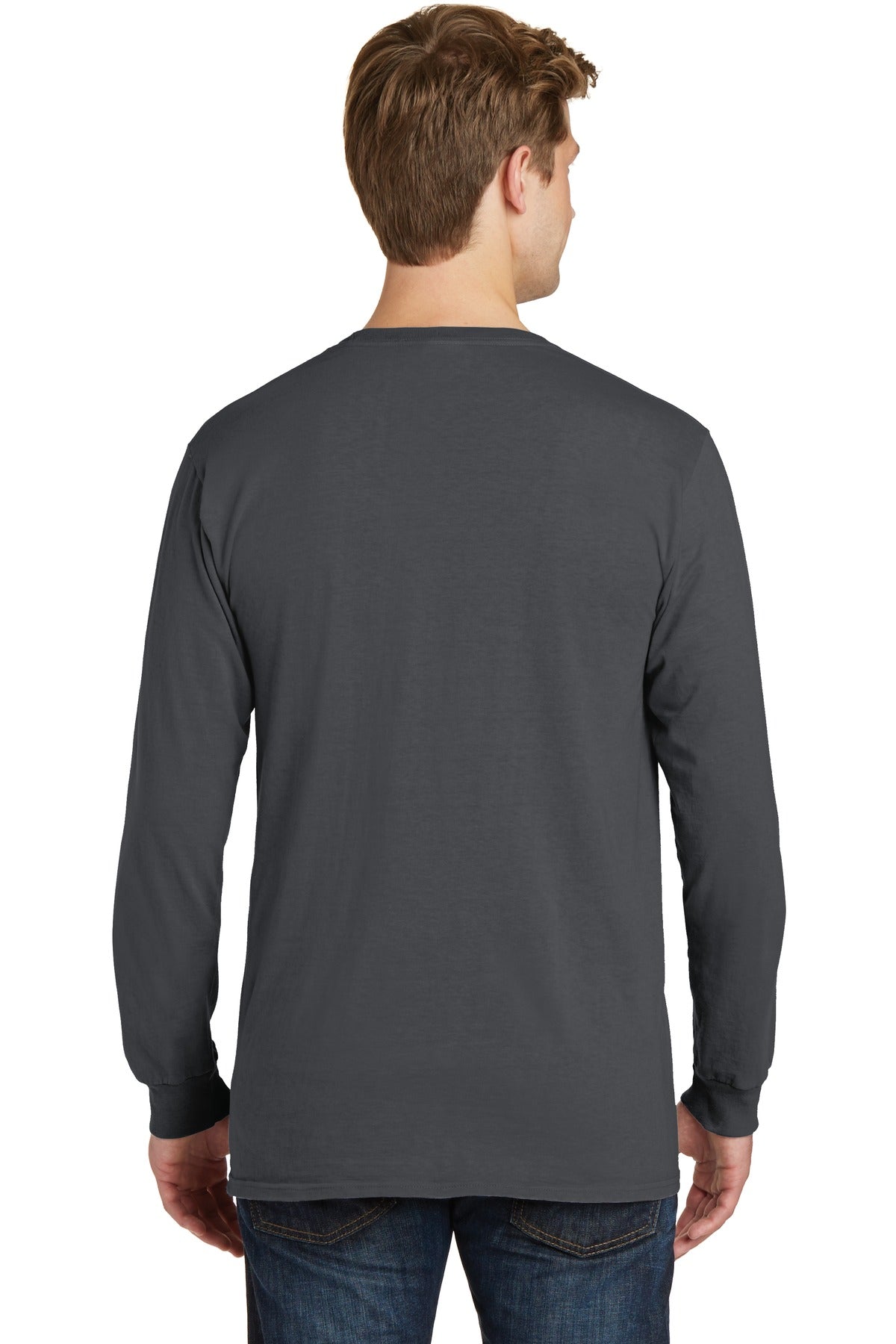 Port & Company Beach Wash Garment-Dyed Long Sleeve Tee PC099LS Coal