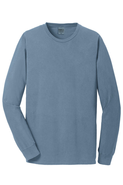 Port & Company Beach Wash Garment-Dyed Long Sleeve Tee PC099LS Denim Blue