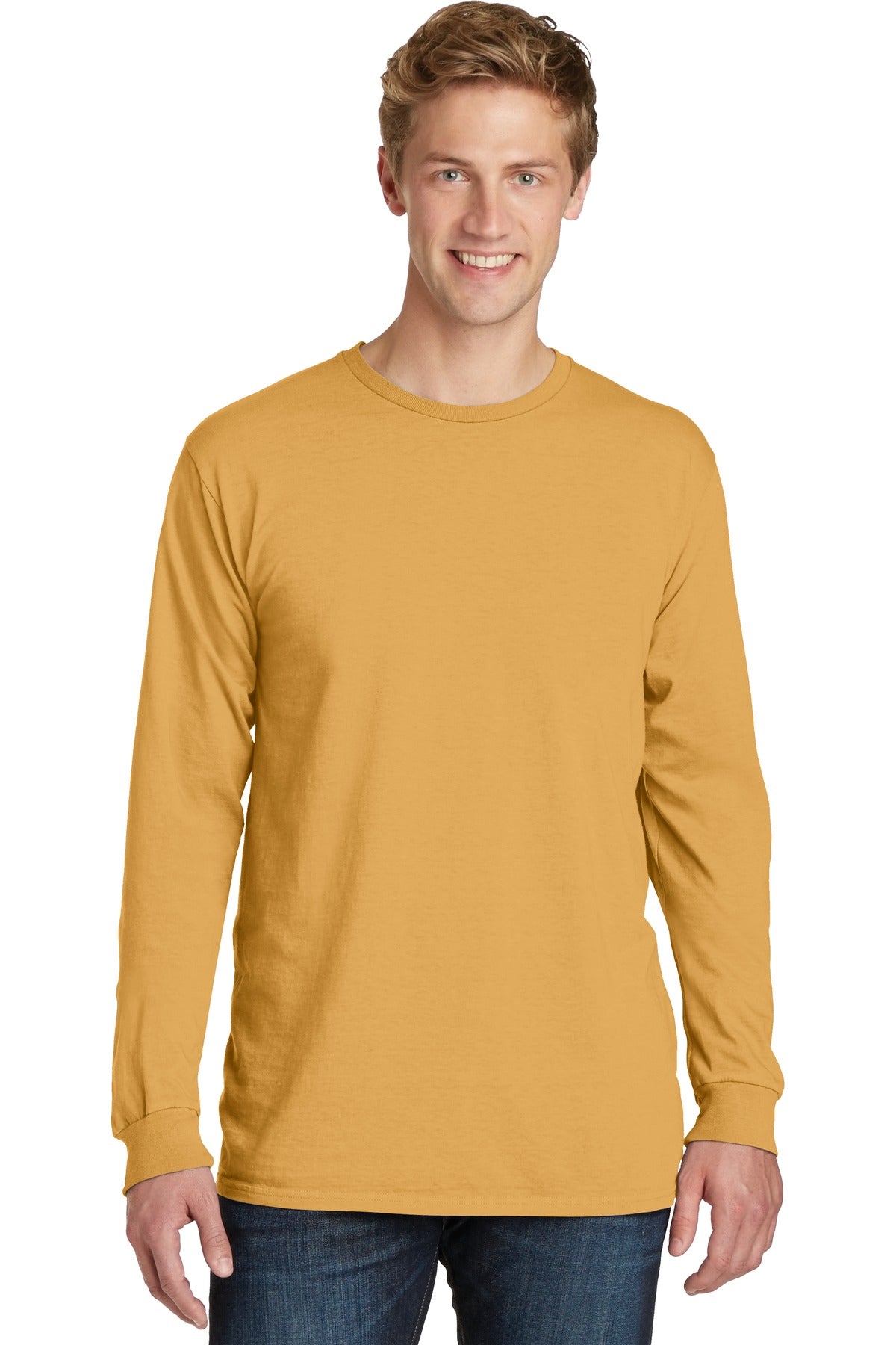 Port & Company Beach Wash Garment-Dyed Long Sleeve Tee PC099LS Dijon