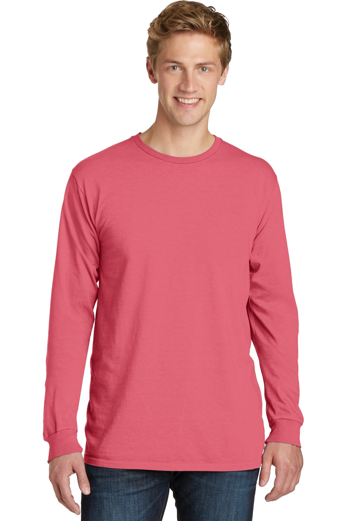 Port & Company Beach Wash Garment-Dyed Long Sleeve Tee PC099LS Fruit Punch