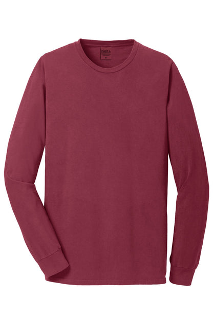 Port & Company Beach Wash Garment-Dyed Long Sleeve Tee PC099LS Merlot