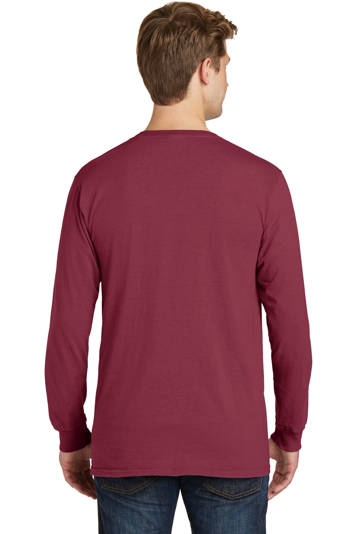 Port & Company Beach Wash Garment-Dyed Long Sleeve Tee PC099LS Merlot