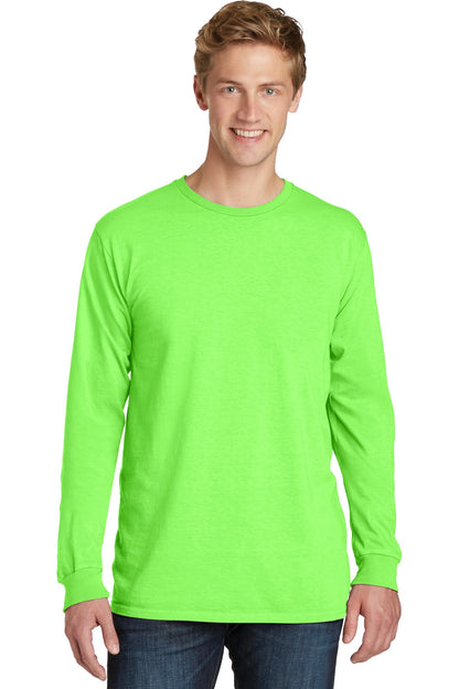 Port & Company Beach Wash Garment-Dyed Long Sleeve Tee PC099LS Neon Green