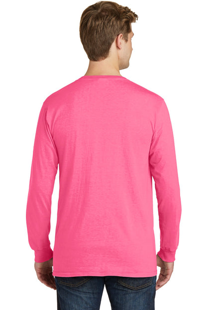 Port & Company Beach Wash Garment-Dyed Long Sleeve Tee PC099LS Neon Pink