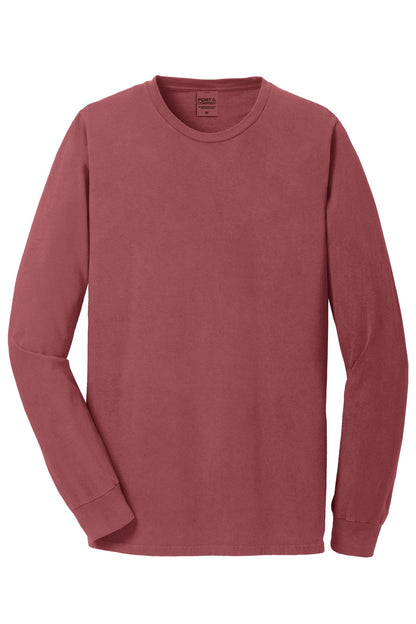 Port & Company Beach Wash Garment-Dyed Long Sleeve Tee PC099LS Red Rock