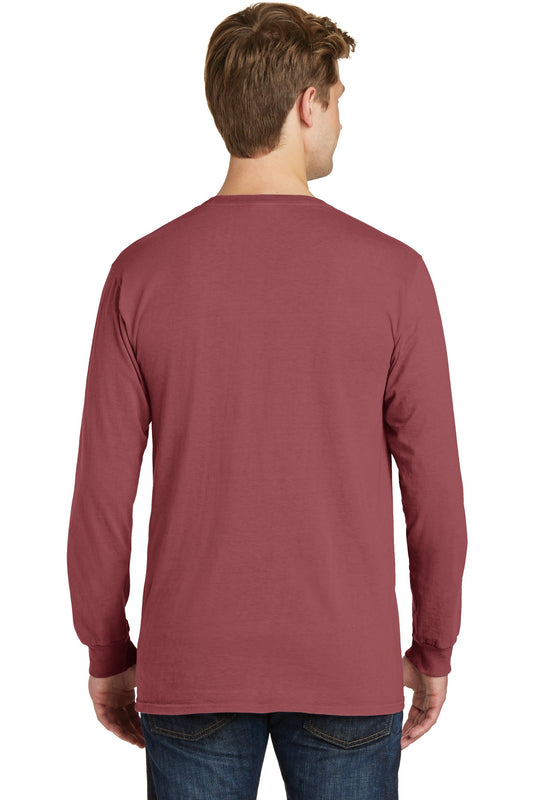 Port & Company Beach Wash Garment-Dyed Long Sleeve Tee PC099LS Red Rock