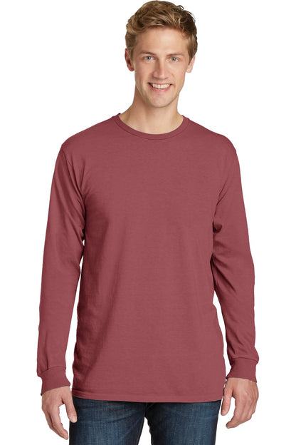 Port & Company Beach Wash Garment-Dyed Long Sleeve Tee PC099LS Red Rock