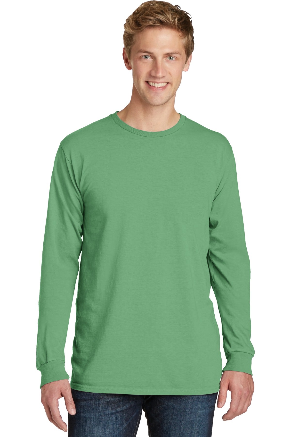 Port & Company Beach Wash Garment-Dyed Long Sleeve Tee PC099LS Safari
