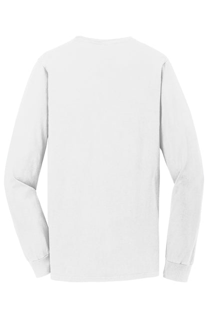 Port & Company Beach Wash Garment-Dyed Long Sleeve Tee PC099LS White