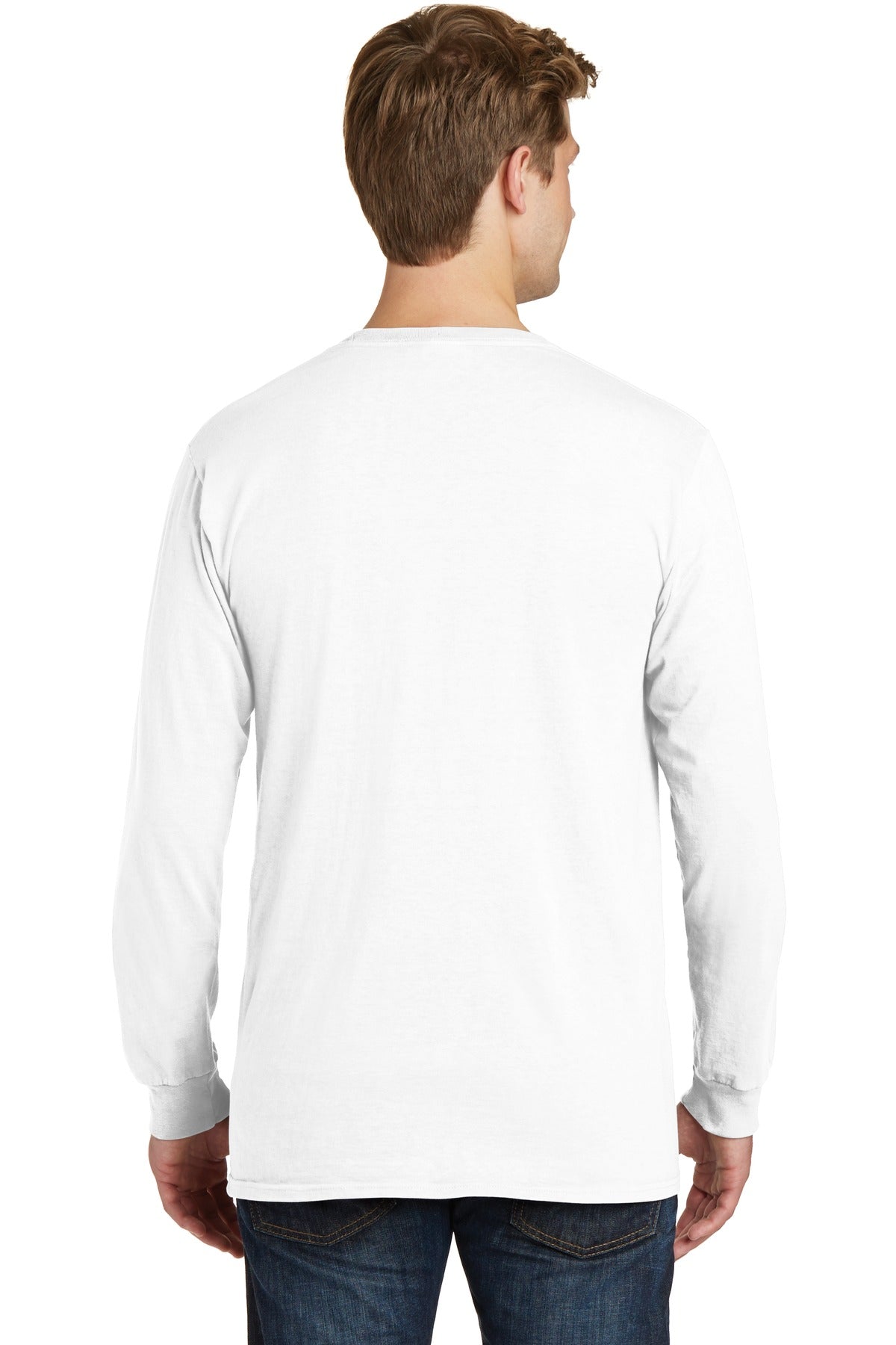 Port & Company Beach Wash Garment-Dyed Long Sleeve Tee PC099LS White