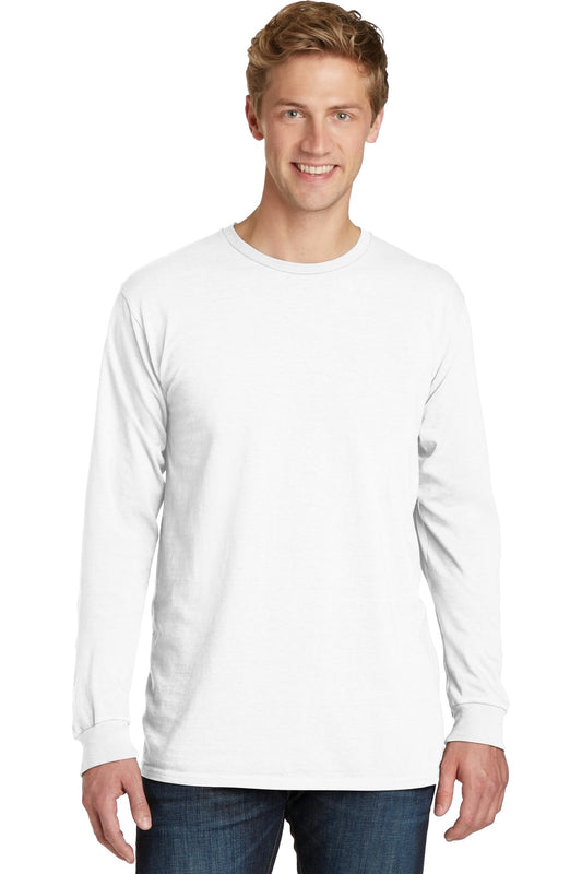 Port & Company Beach Wash Garment-Dyed Long Sleeve Tee PC099LS White