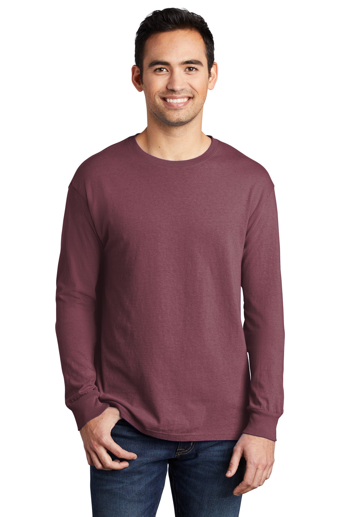 Port & Company Beach Wash Garment-Dyed Long Sleeve Tee PC099LS Wineberry