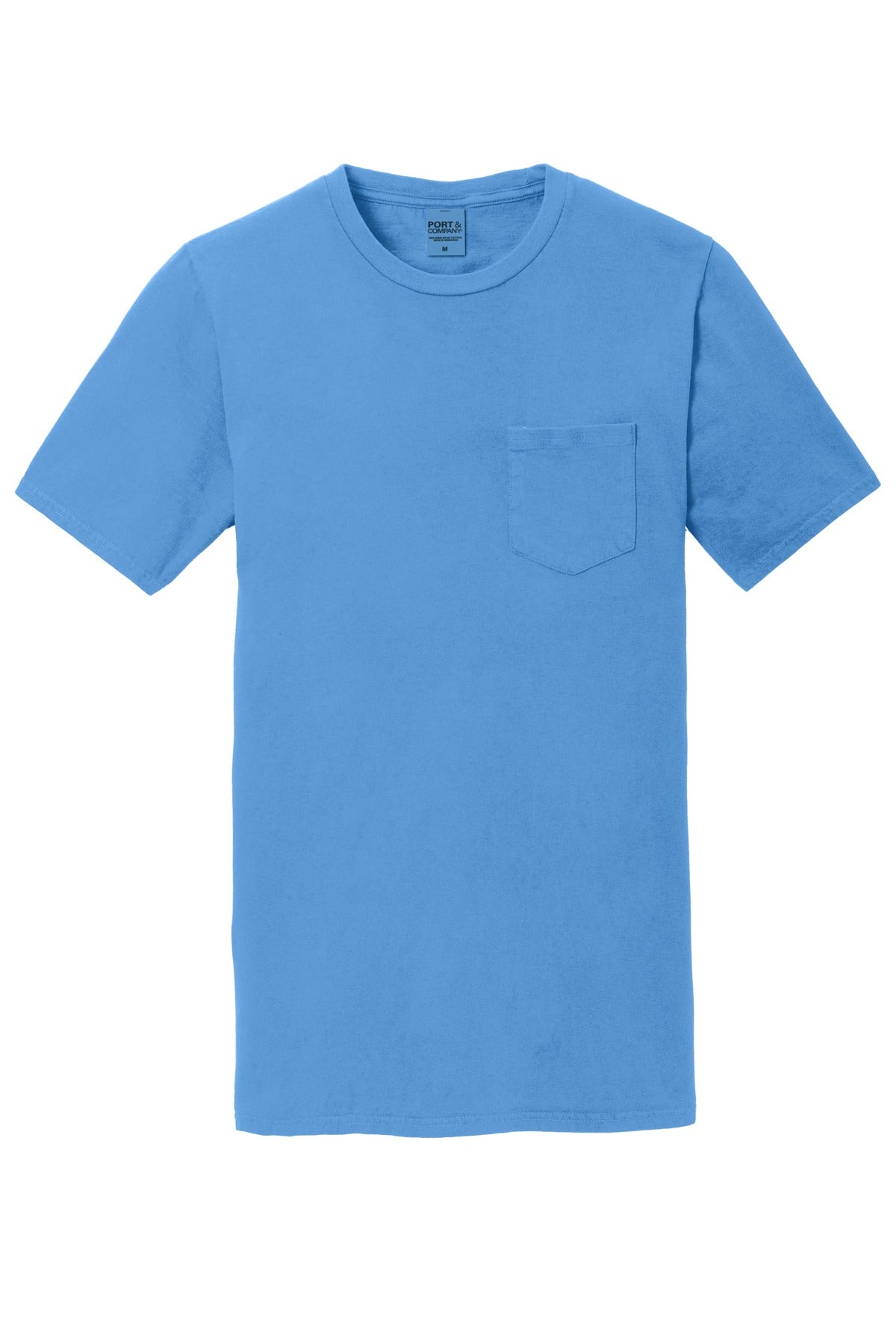 Port & Company Beach Wash Garment-Dyed Pocket Tee.  PC099P Blue Moon