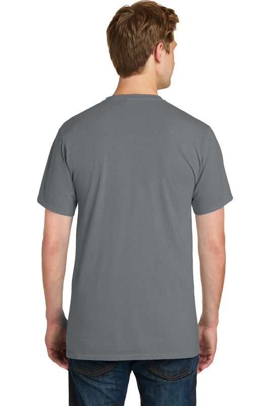 Port & Company Beach Wash Garment-Dyed Pocket Tee.  PC099P Coal