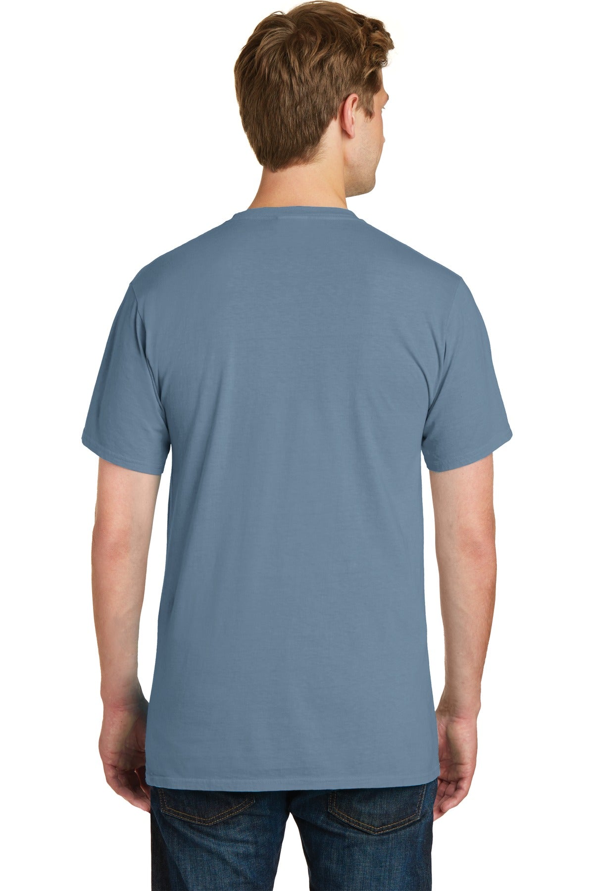 Port & Company Beach Wash Garment-Dyed Pocket Tee.  PC099P Denim Blue