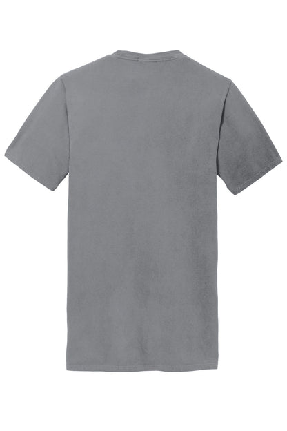 Port & Company Beach Wash Garment-Dyed Pocket Tee.  PC099P Pewter