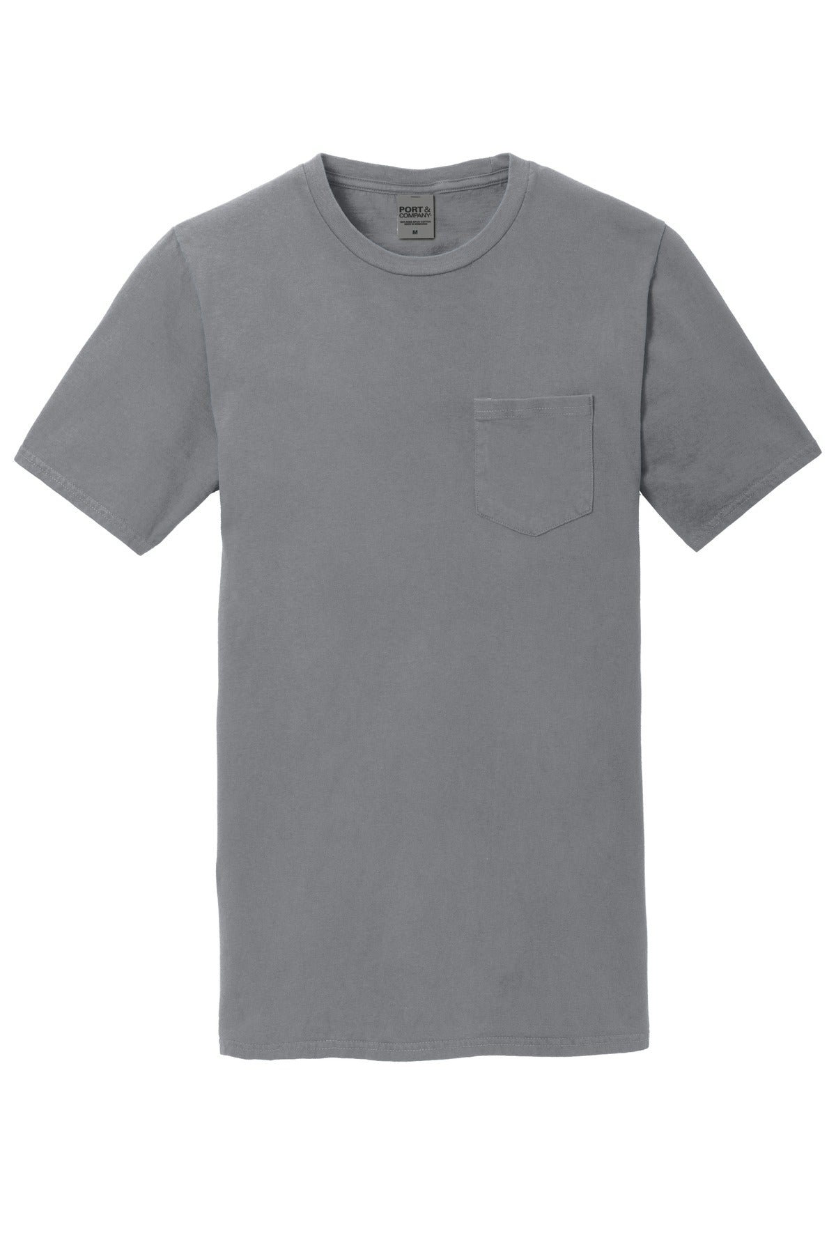 Port & Company Beach Wash Garment-Dyed Pocket Tee.  PC099P Pewter
