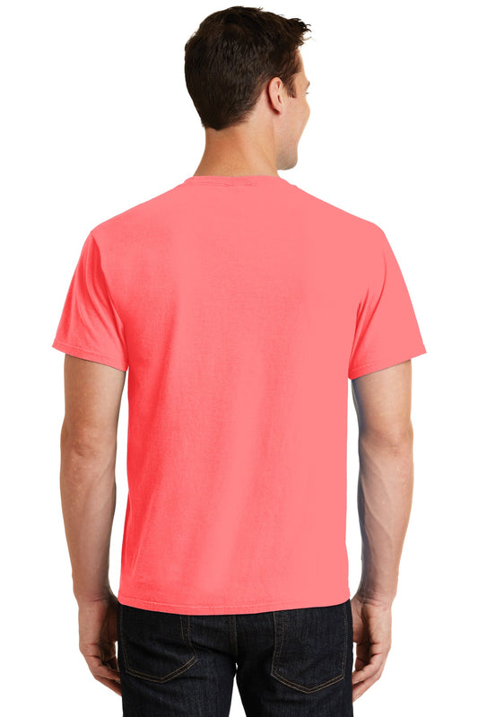 Port & Company Beach Wash Garment-Dyed Tee. PC099 Neon Coral